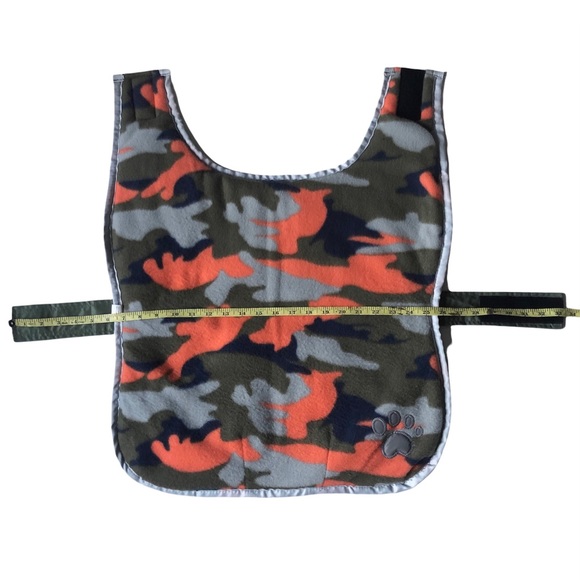 2-1 REVERSIBLE Dog Coat Orange Olive Camo L EUC - Picture 6 of 13